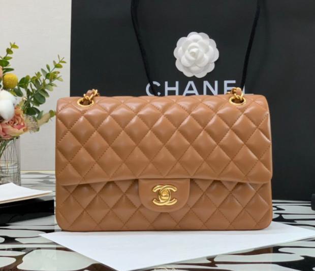 Chanel Lambskin Classic Flap Bag A69900: Caramel Brown Elegance for 2024